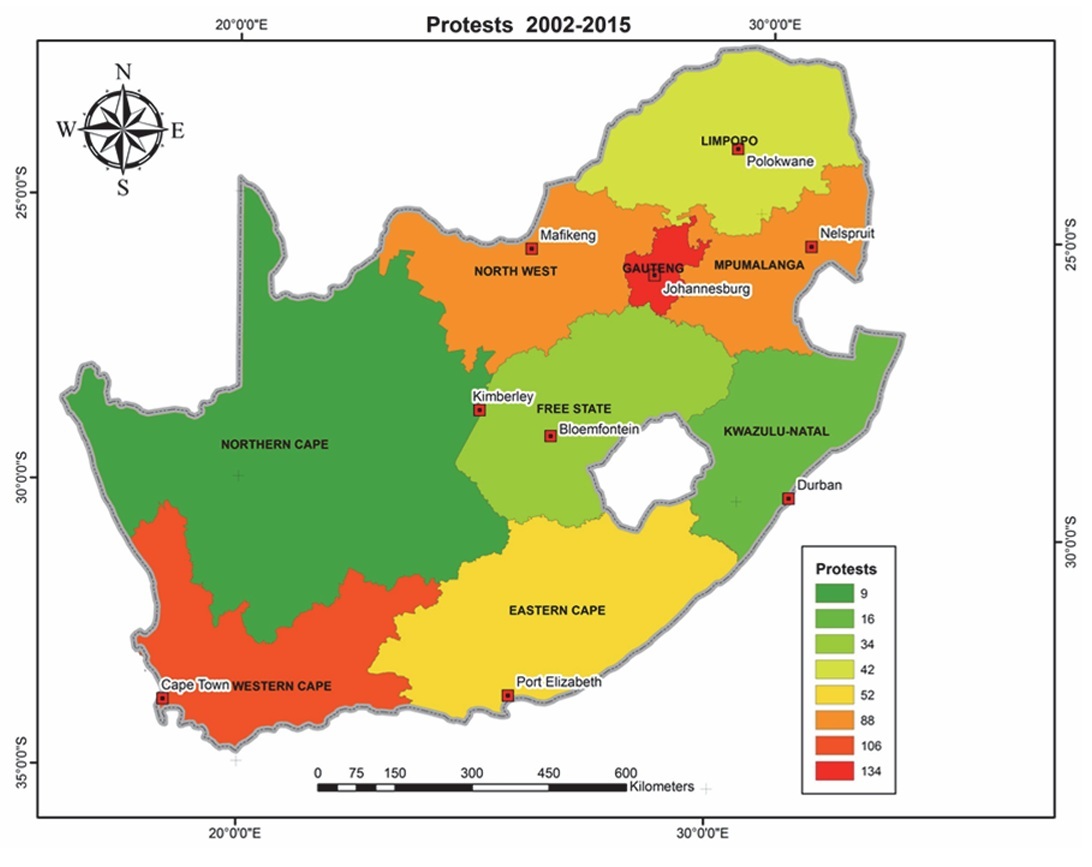 Water Services Delivery Protests Map 2002-2015